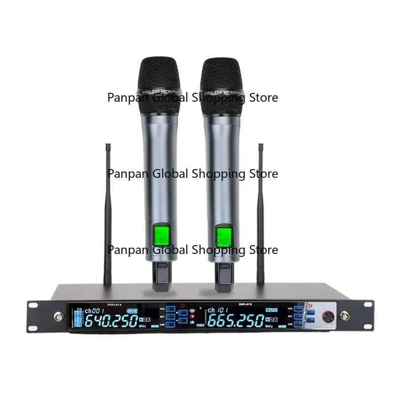 Shure Mic Sm58 - نظام ميكروفون لاسلكي، ثنائي القنوات 2x100
