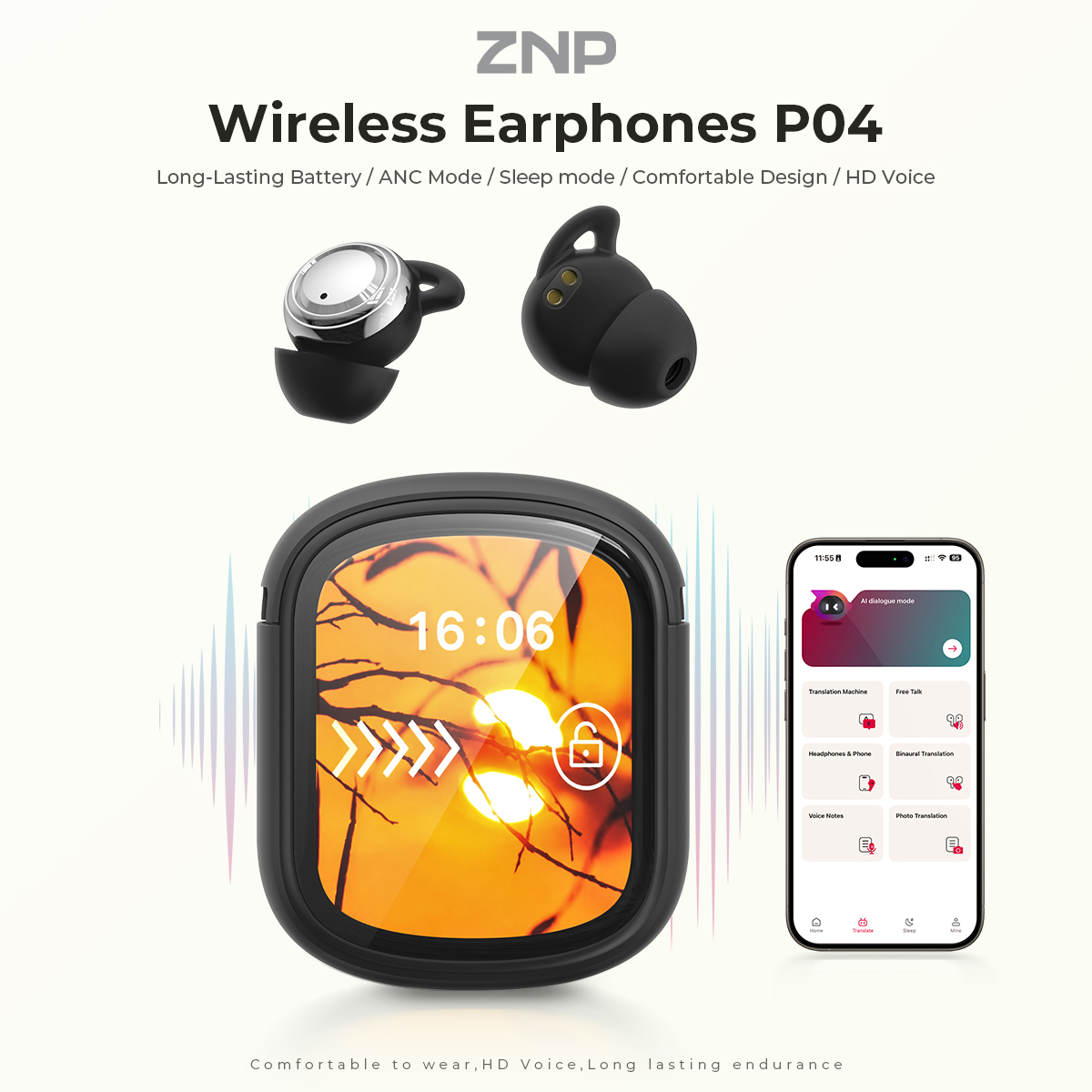 سماعات أذن ZNP P04 للمساعدة عل - مراجعة Earbuds Charging Case وسعره