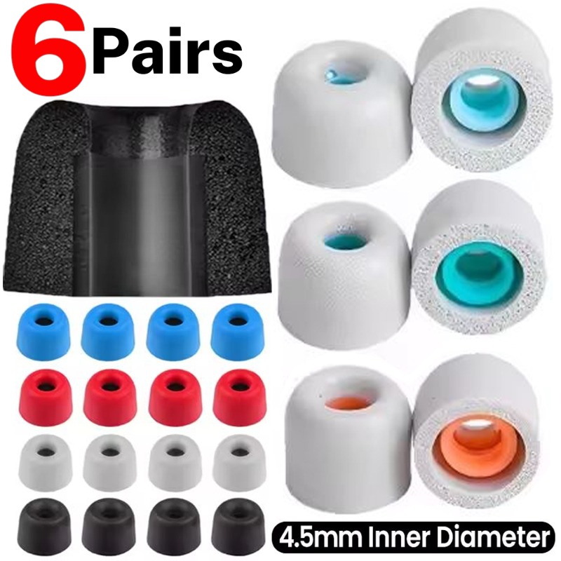 6/1Pairs لينة رغوة الذاكرة سما - مراجعة Earphone Foam Tip وسعره