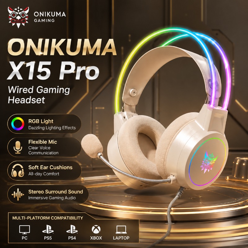 سماعة ألعاب ONIKUMA X15 Pro سل - مراجعة Gaming Headset Rgb وسعره